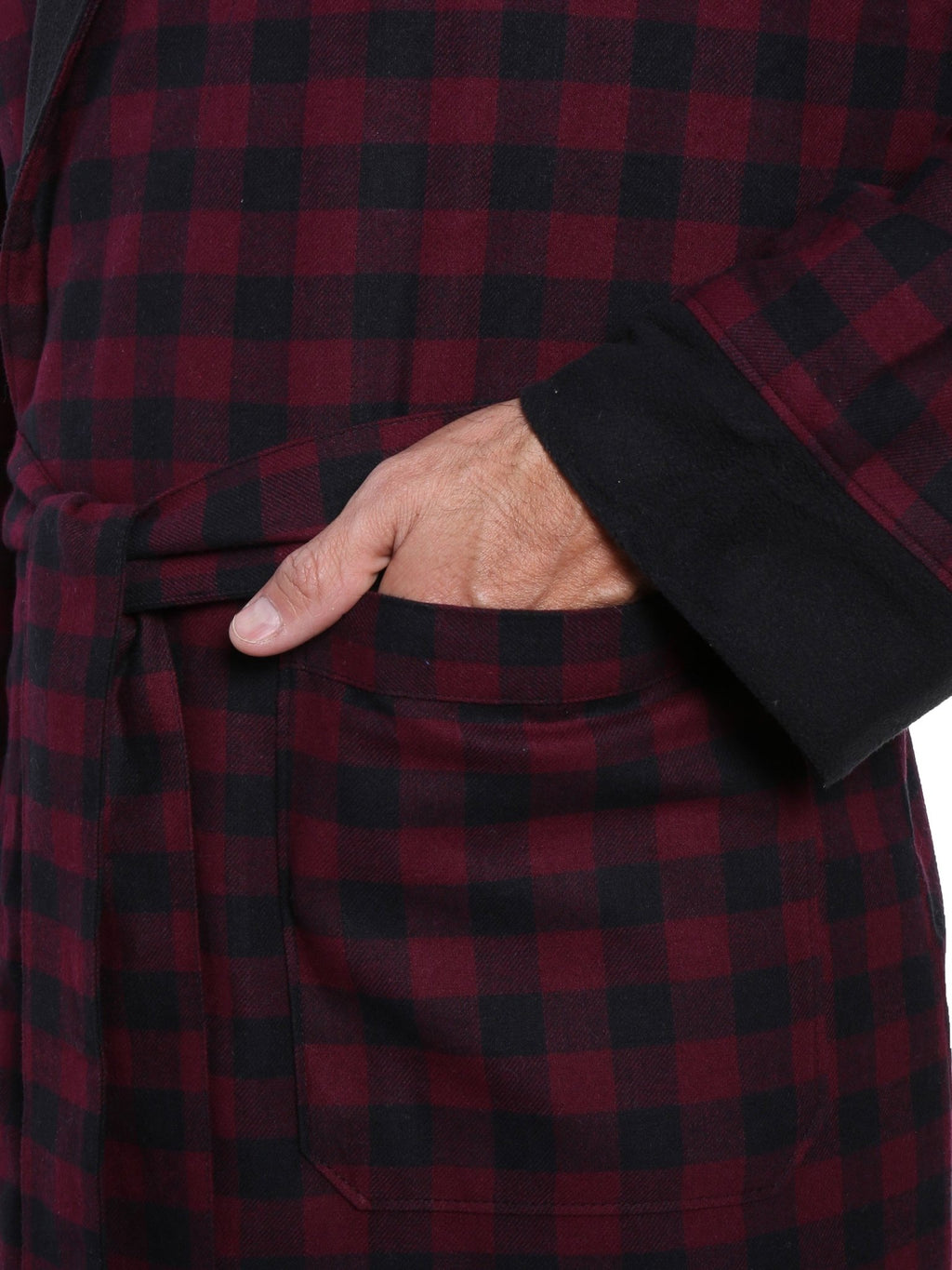 Men's Premium 100% Cotton Flannel Fleece Lined Robe bathrobes La Vie Bien Men's Premium 100% Cotton Flannel Fleece Lined Robe