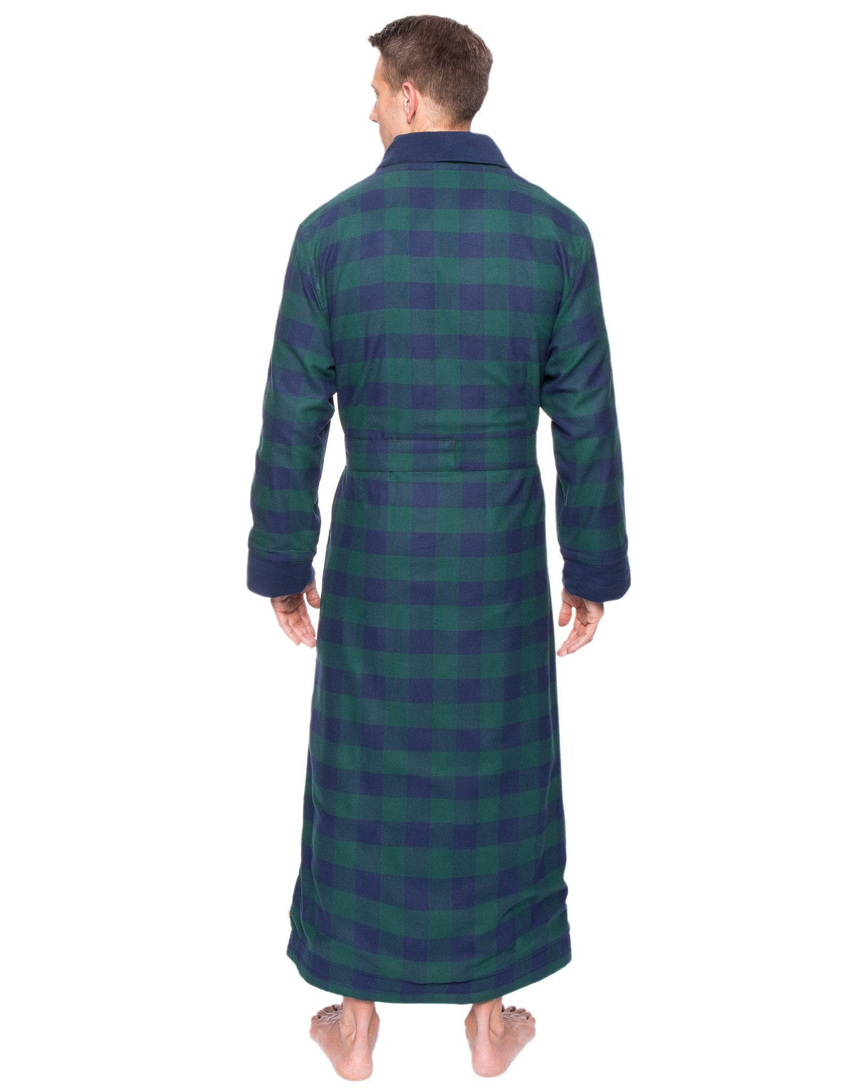 Men's Premium 100% Cotton Flannel Fleece Lined Robe bathrobes La Vie Bien Men's Premium 100% Cotton Flannel Fleece Lined Robe