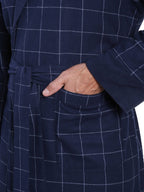 Men's Premium 100% Cotton Flannel Fleece Lined Robe bathrobes La Vie Bien Men's Premium 100% Cotton Flannel Fleece Lined Robe
