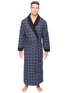 Men's Premium 100% Cotton Flannel Fleece Lined Robe bathrobes La Vie Bien Men's Premium 100% Cotton Flannel Fleece Lined Robe
