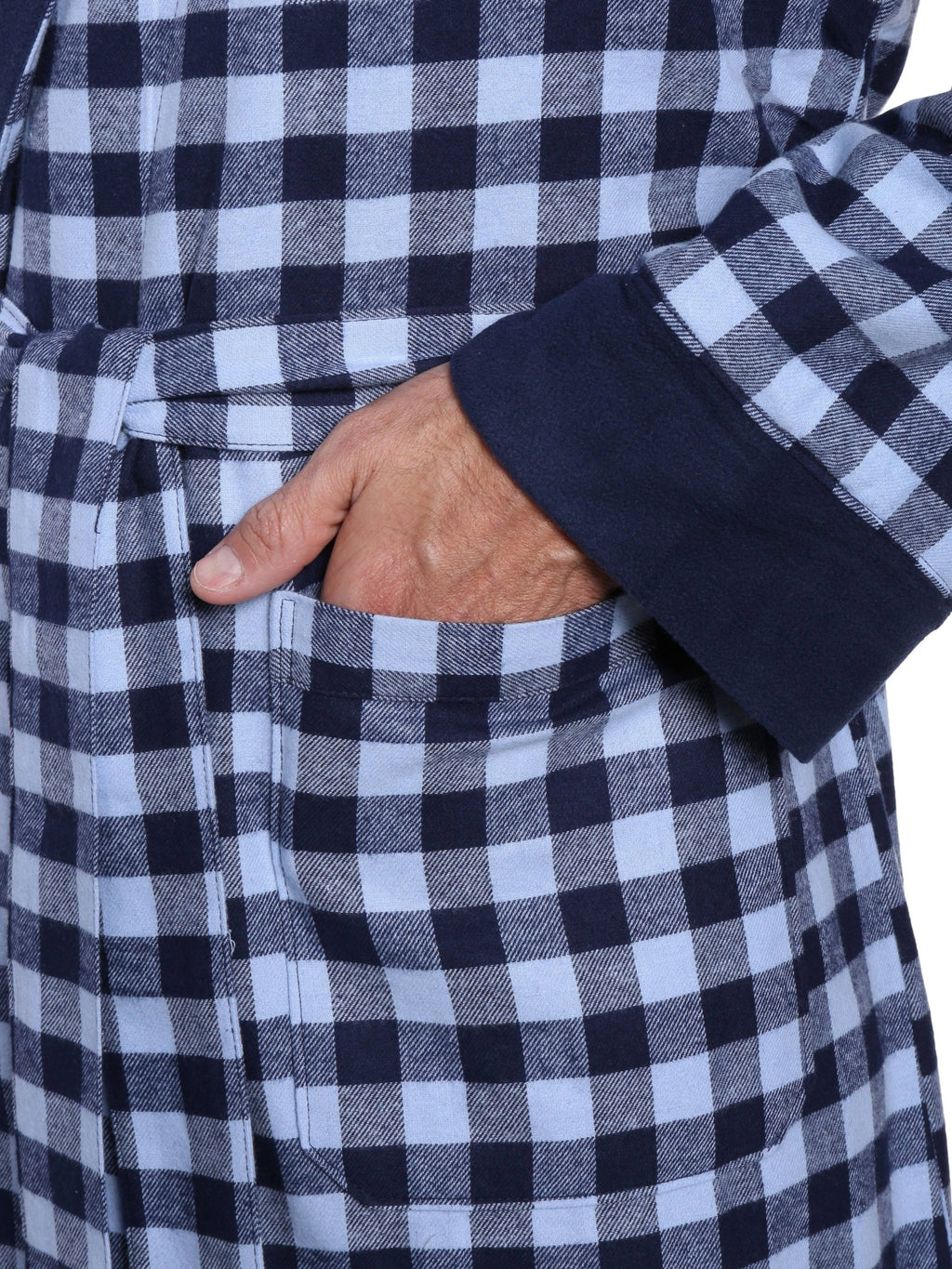 Men's Premium 100% Cotton Flannel Fleece Lined Robe bathrobes La Vie Bien Men's Premium 100% Cotton Flannel Fleece Lined Robe