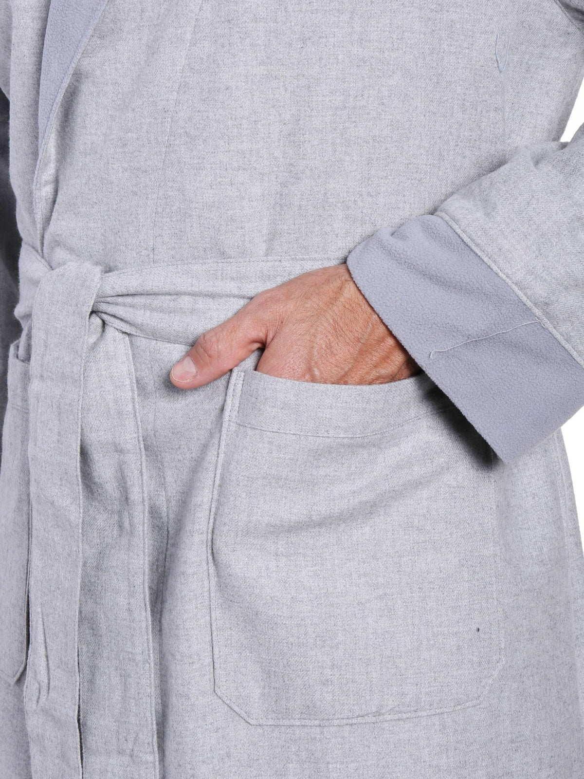 Men's Premium 100% Cotton Flannel Fleece Lined Robe bathrobes La Vie Bien Men's Premium 100% Cotton Flannel Fleece Lined Robe