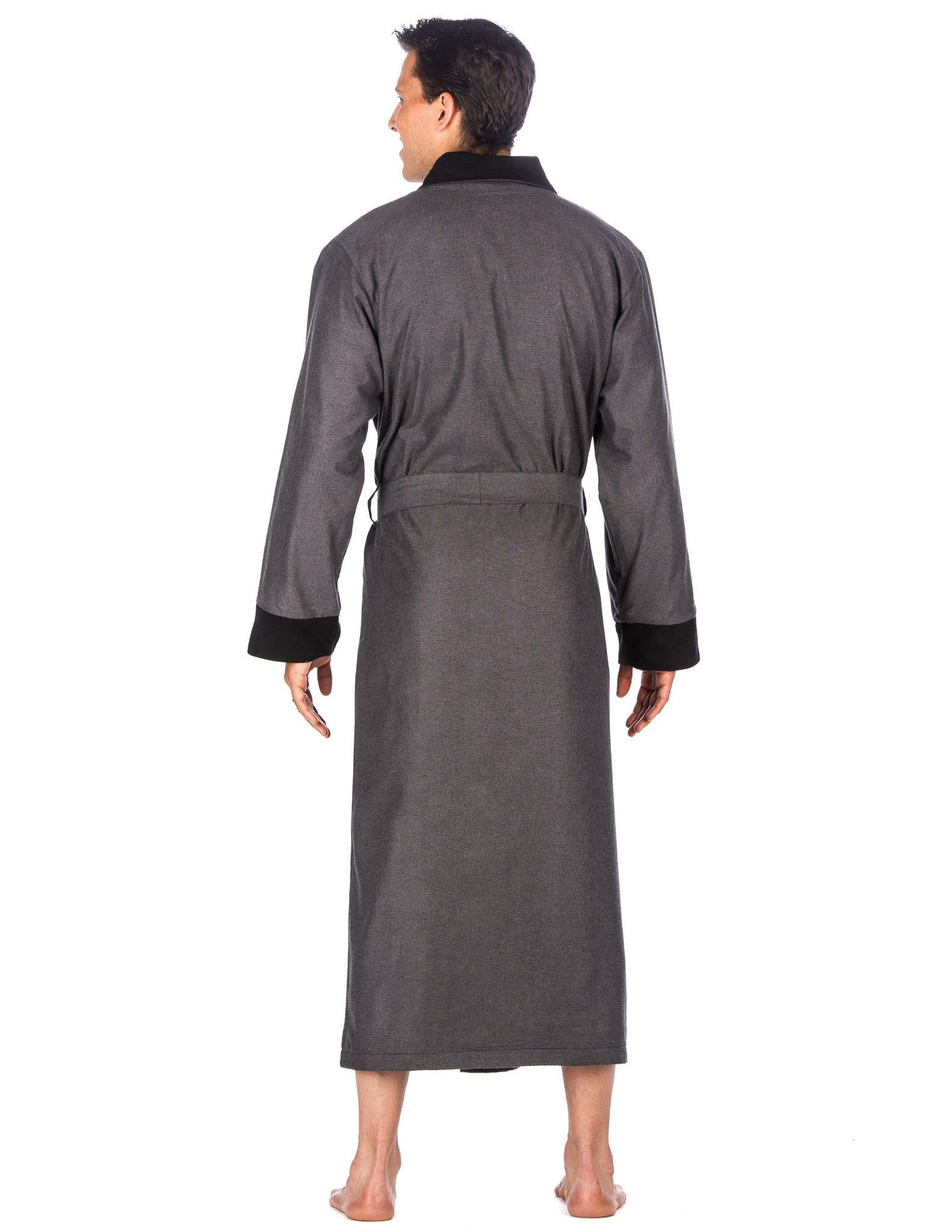 Men's Premium 100% Cotton Flannel Fleece Lined Robe bathrobes La Vie Bien Men's Premium 100% Cotton Flannel Fleece Lined Robe