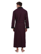 Men's Premium 100% Cotton Flannel Fleece Lined Robe bathrobes La Vie Bien Men's Premium 100% Cotton Flannel Fleece Lined Robe