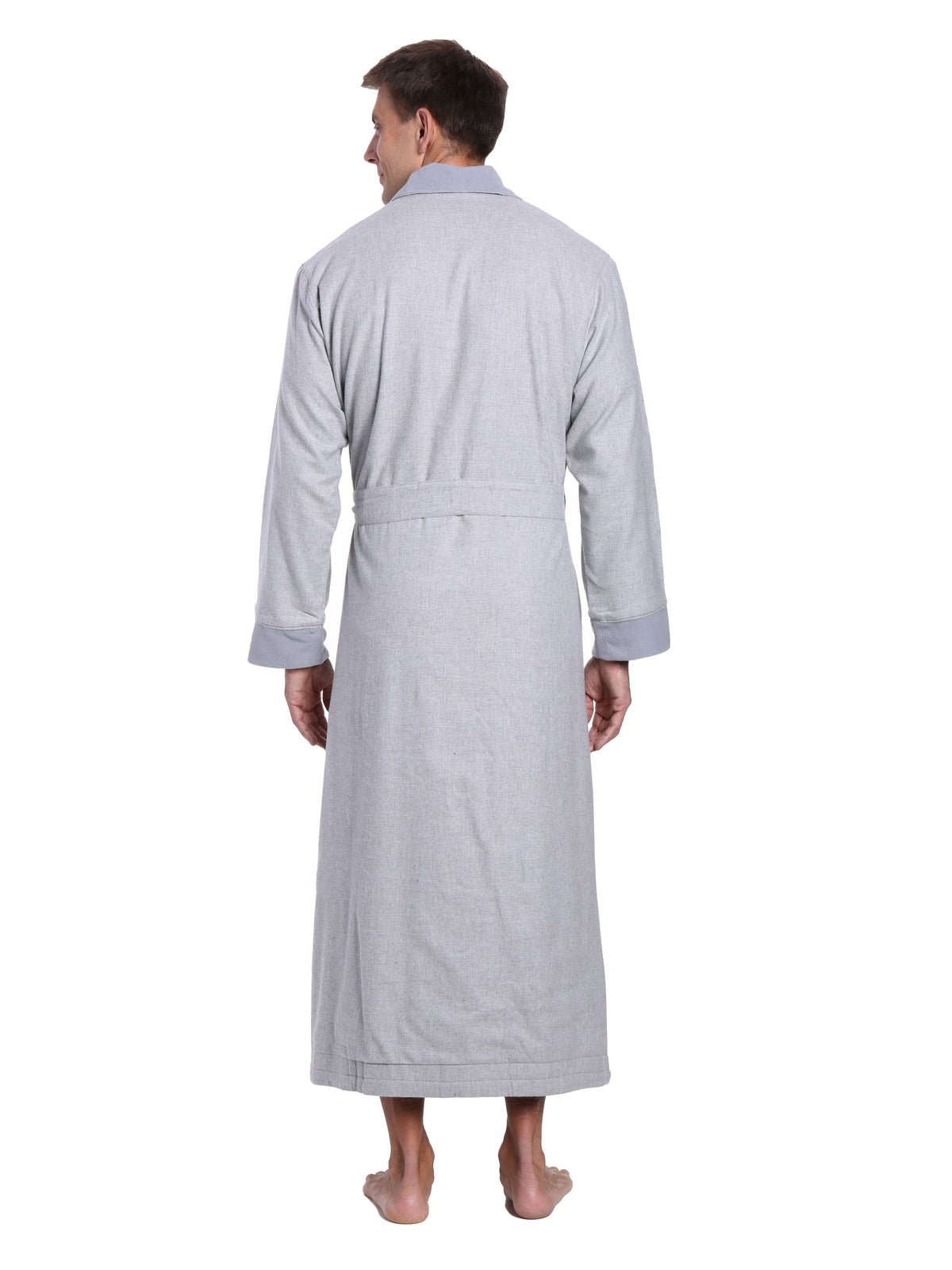 Men's Premium 100% Cotton Flannel Fleece Lined Robe bathrobes La Vie Bien Men's Premium 100% Cotton Flannel Fleece Lined Robe