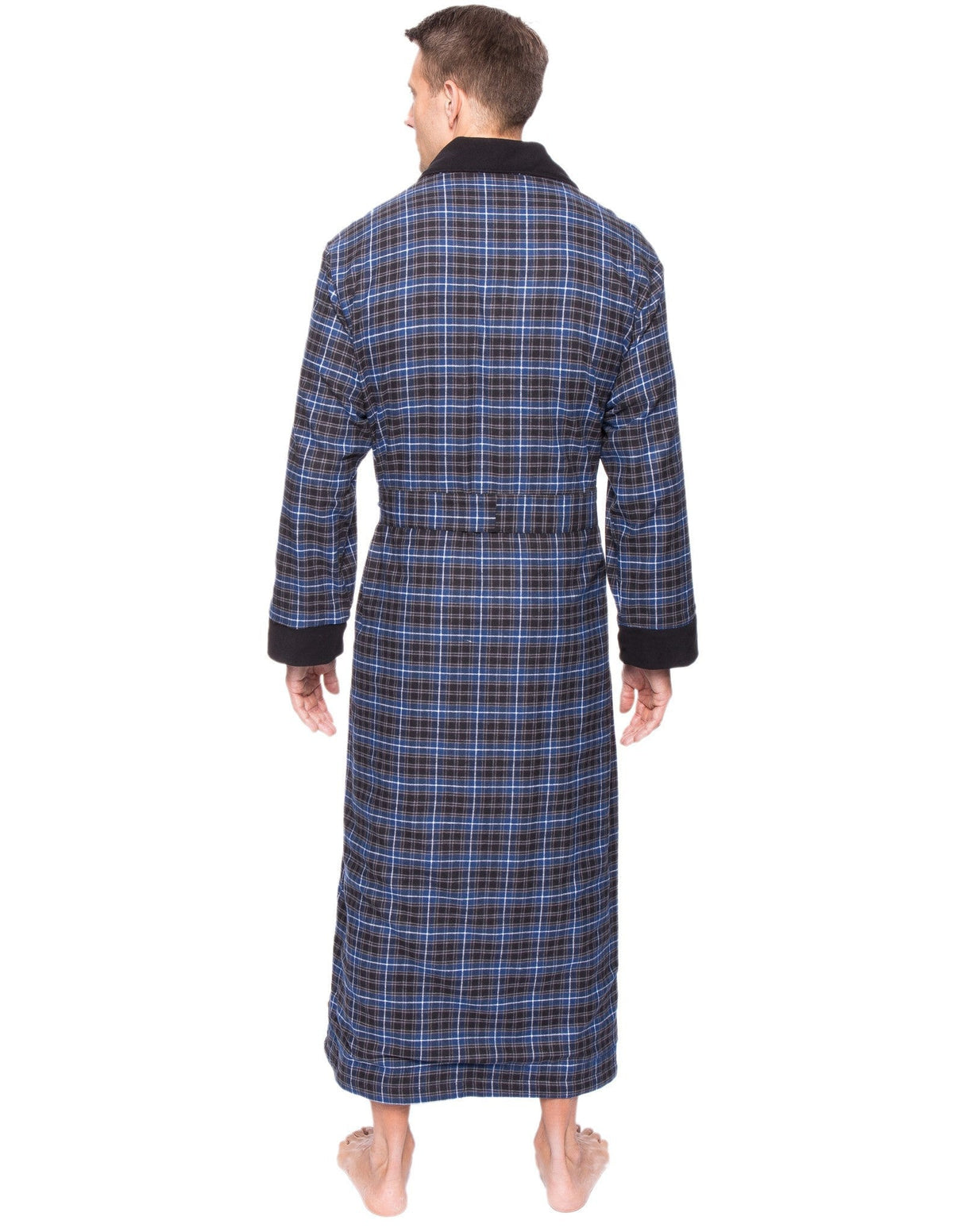 Men's Premium 100% Cotton Flannel Fleece Lined Robe bathrobes La Vie Bien Men's Premium 100% Cotton Flannel Fleece Lined Robe