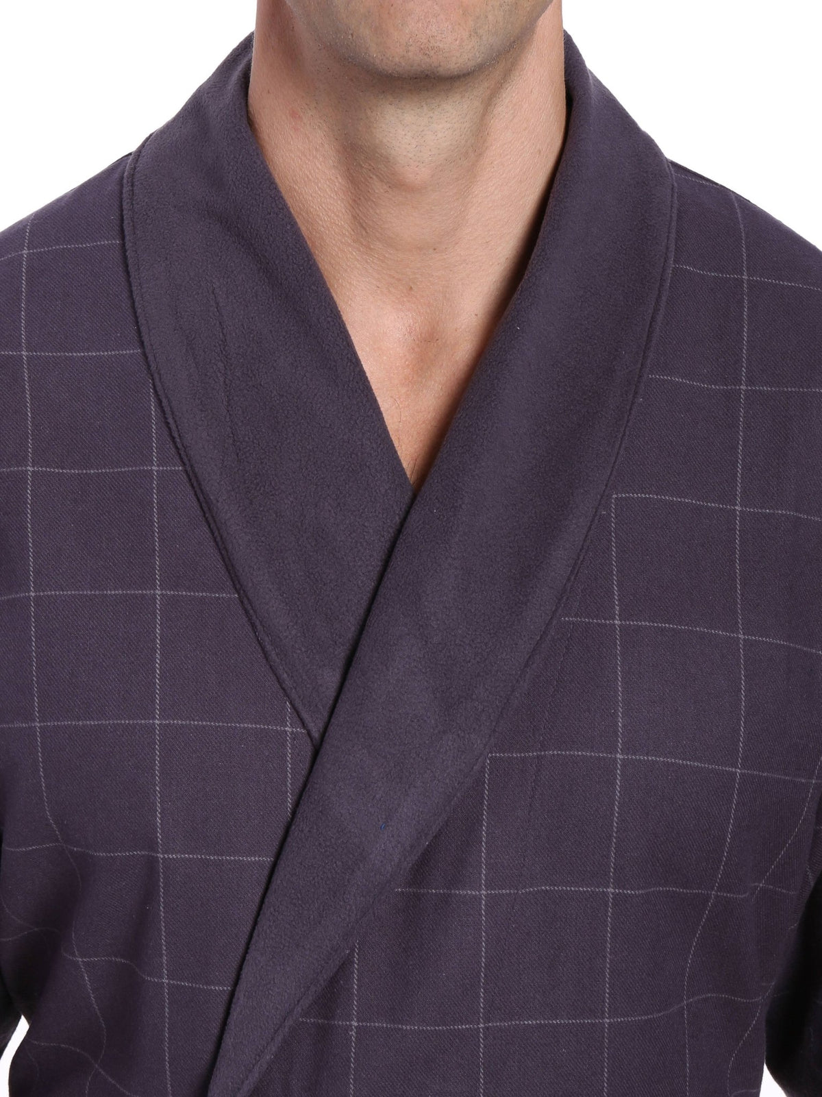 Men's Premium 100% Cotton Flannel Fleece Lined Robe bathrobes La Vie Bien Men's Premium 100% Cotton Flannel Fleece Lined Robe