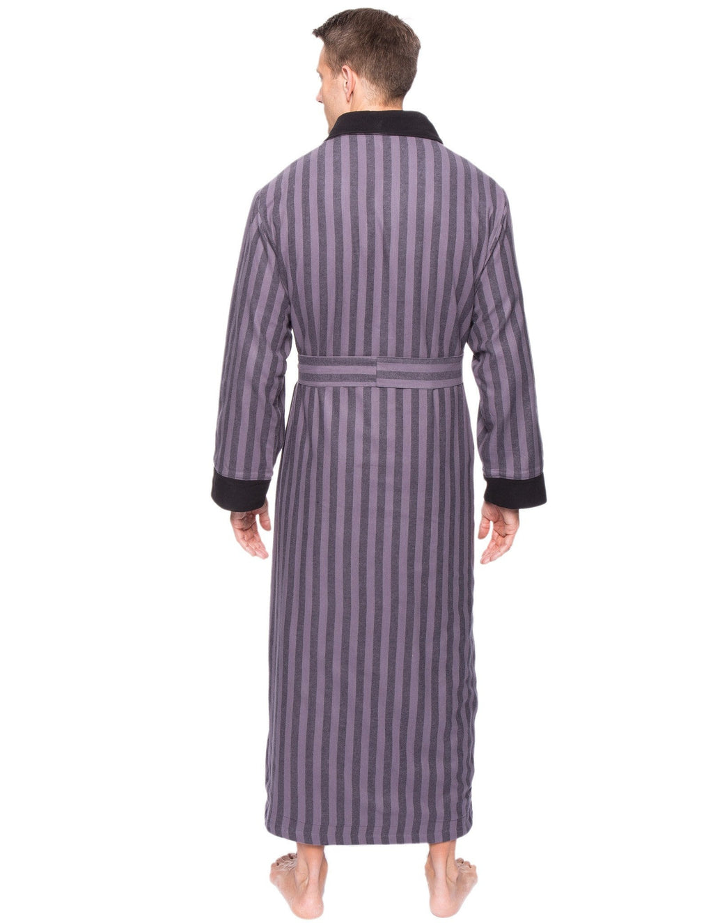 Men's Premium 100% Cotton Flannel Fleece Lined Robe bathrobes La Vie Bien Men's Premium 100% Cotton Flannel Fleece Lined Robe