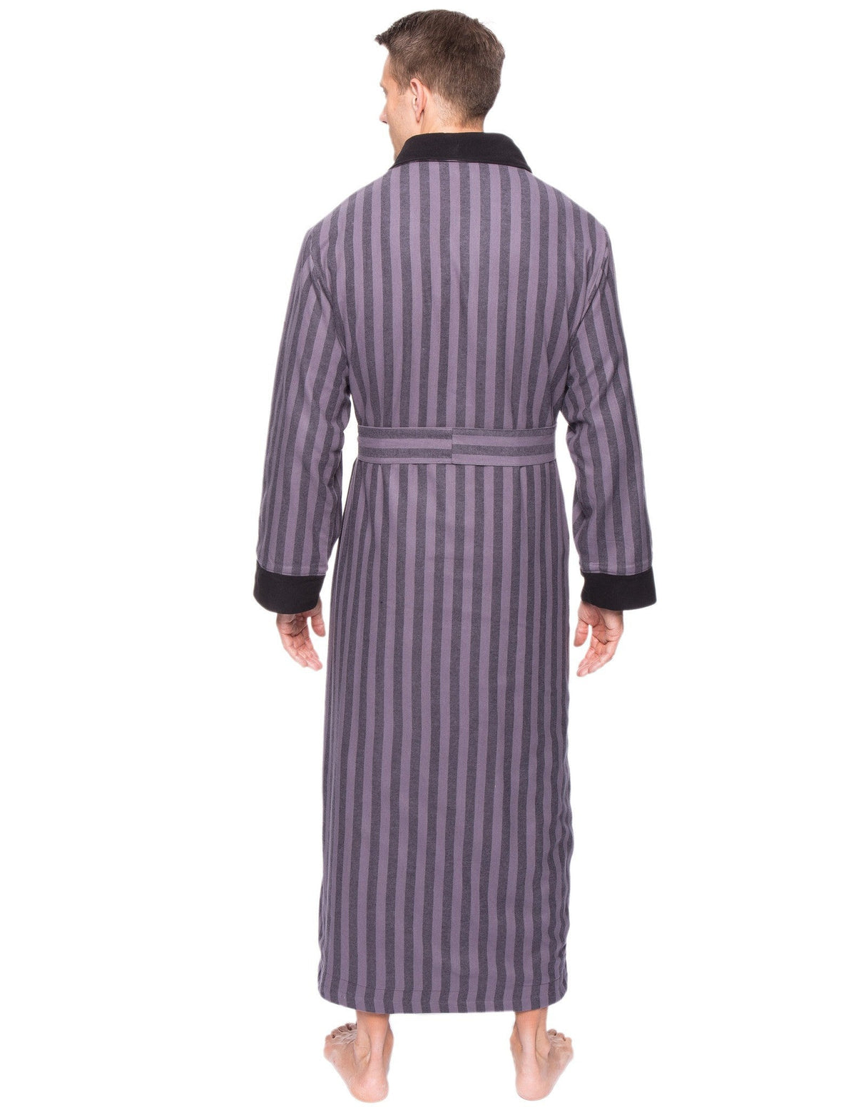 Men's Premium 100% Cotton Flannel Fleece Lined Robe bathrobes La Vie Bien Men's Premium 100% Cotton Flannel Fleece Lined Robe