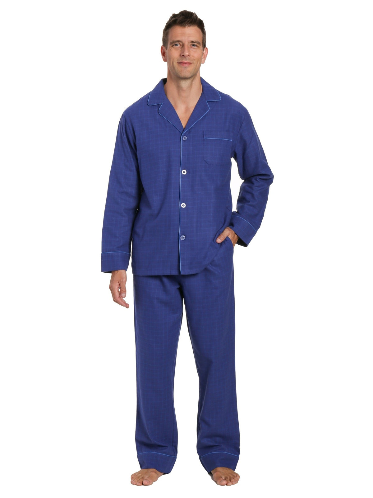 Men's Premium 100% Cotton Flannel Pajama Sleepwear Set pajama-sets La Vie Bien Men's Premium 100% Cotton Flannel Pajama Sleepwear Set