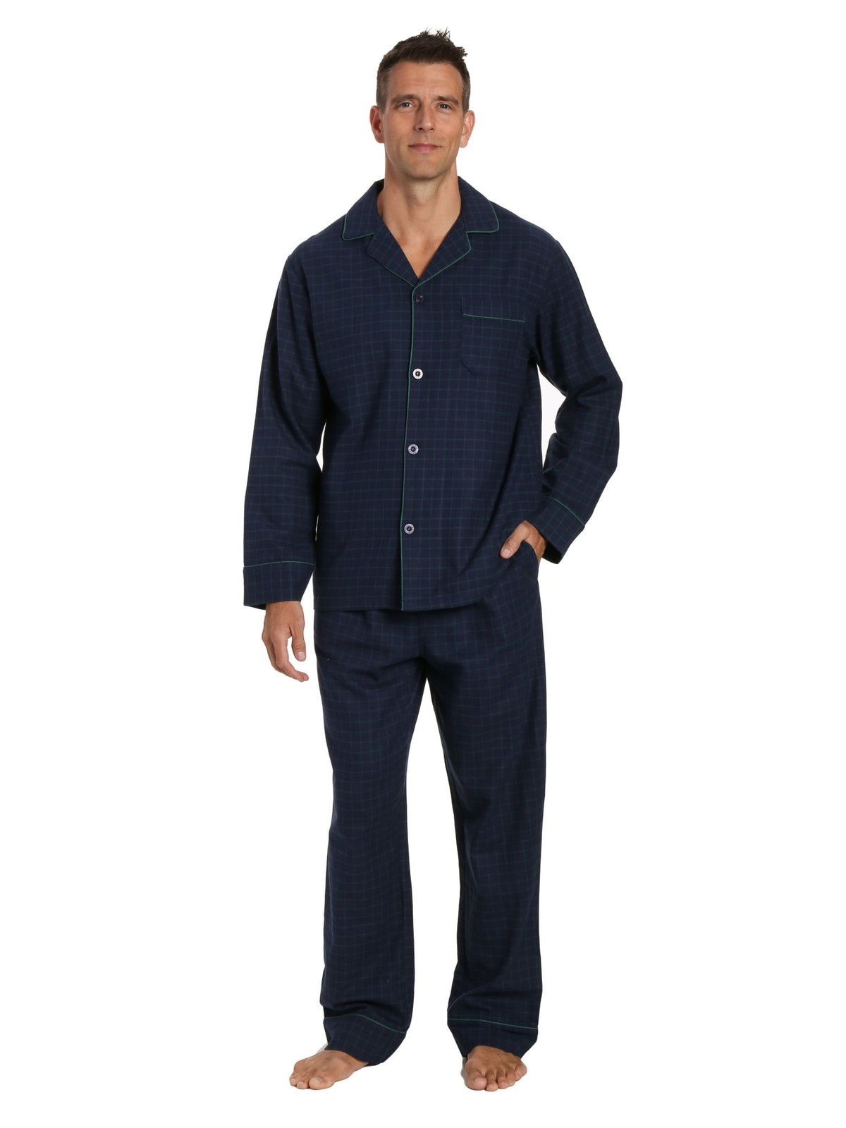 Men's Premium 100% Cotton Flannel Pajama Sleepwear Set pajama-sets La Vie Bien Men's Premium 100% Cotton Flannel Pajama Sleepwear Set