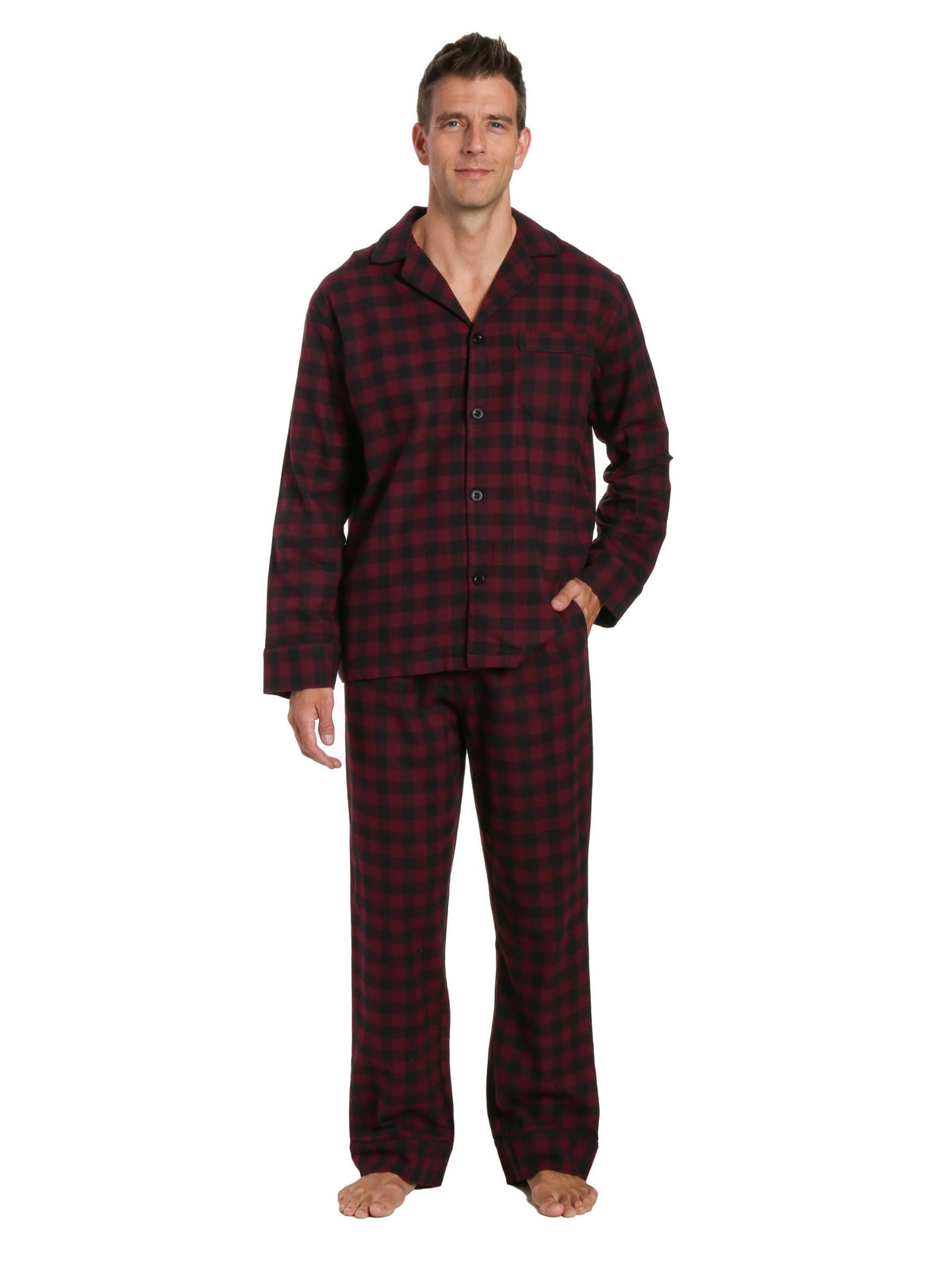 Men's Premium 100% Cotton Flannel Pajama Sleepwear Set pajama-sets La Vie Bien Men's Premium 100% Cotton Flannel Pajama Sleepwear Set