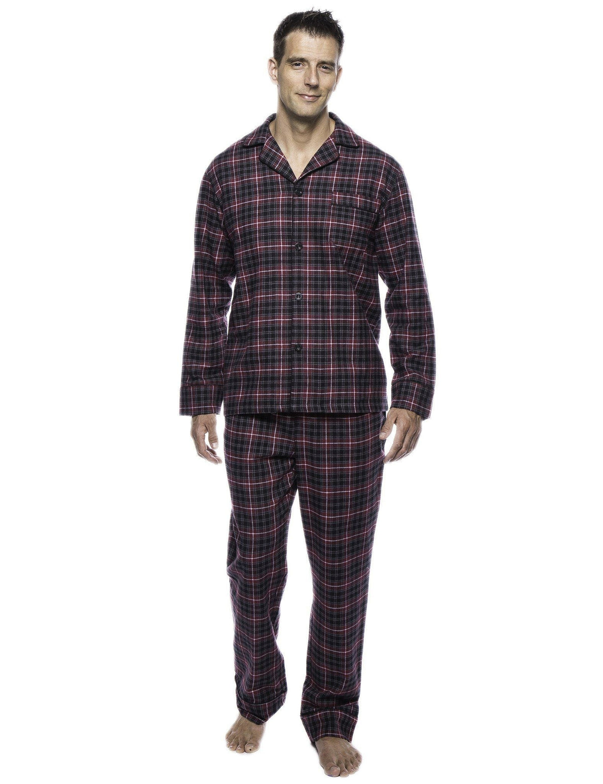 Men's Premium 100% Cotton Flannel Pajama Sleepwear Set pajama-sets La Vie Bien Men's Premium 100% Cotton Flannel Pajama Sleepwear Set