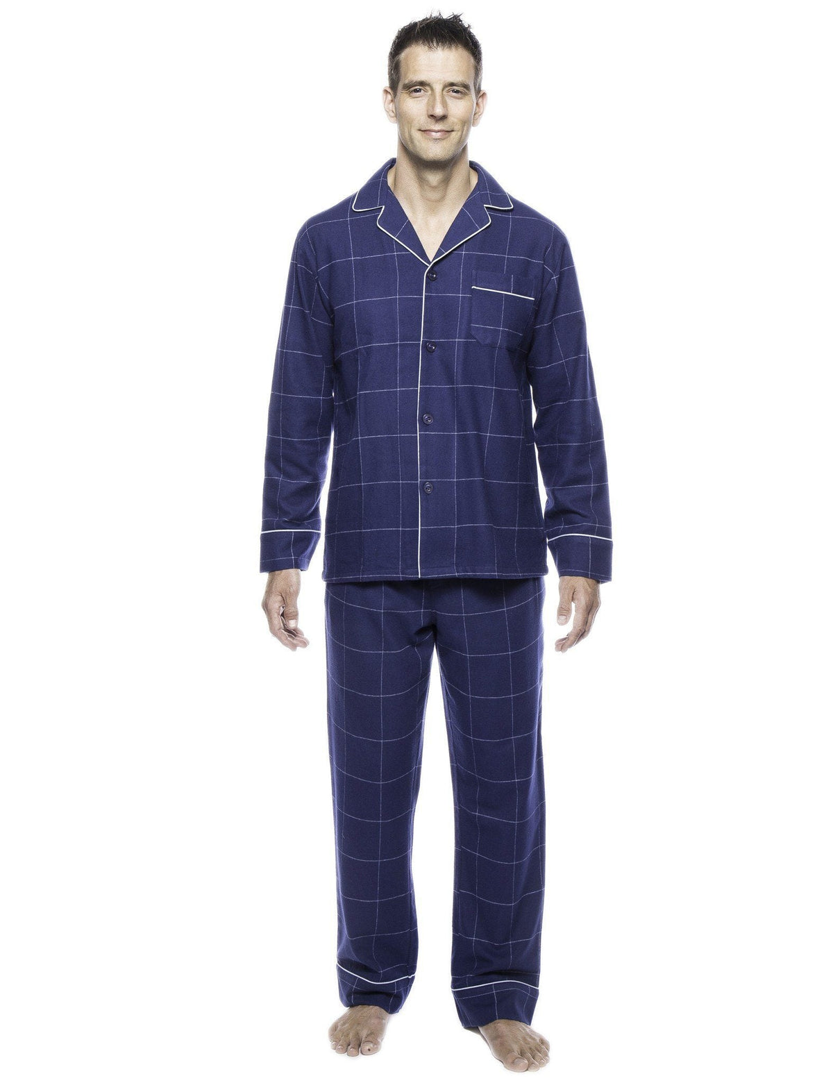 Men's Premium 100% Cotton Flannel Pajama Sleepwear Set pajama-sets La Vie Bien Men's Premium 100% Cotton Flannel Pajama Sleepwear Set