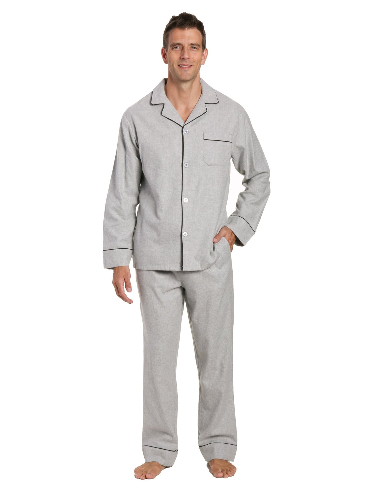 Men's Premium 100% Cotton Flannel Pajama Sleepwear Set pajama-sets La Vie Bien Men's Premium 100% Cotton Flannel Pajama Sleepwear Set