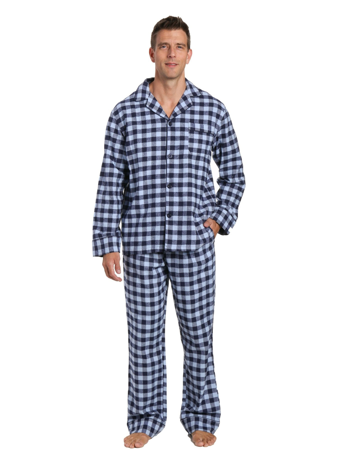Men's Premium 100% Cotton Flannel Pajama Sleepwear Set pajama-sets La Vie Bien Men's Premium 100% Cotton Flannel Pajama Sleepwear Set