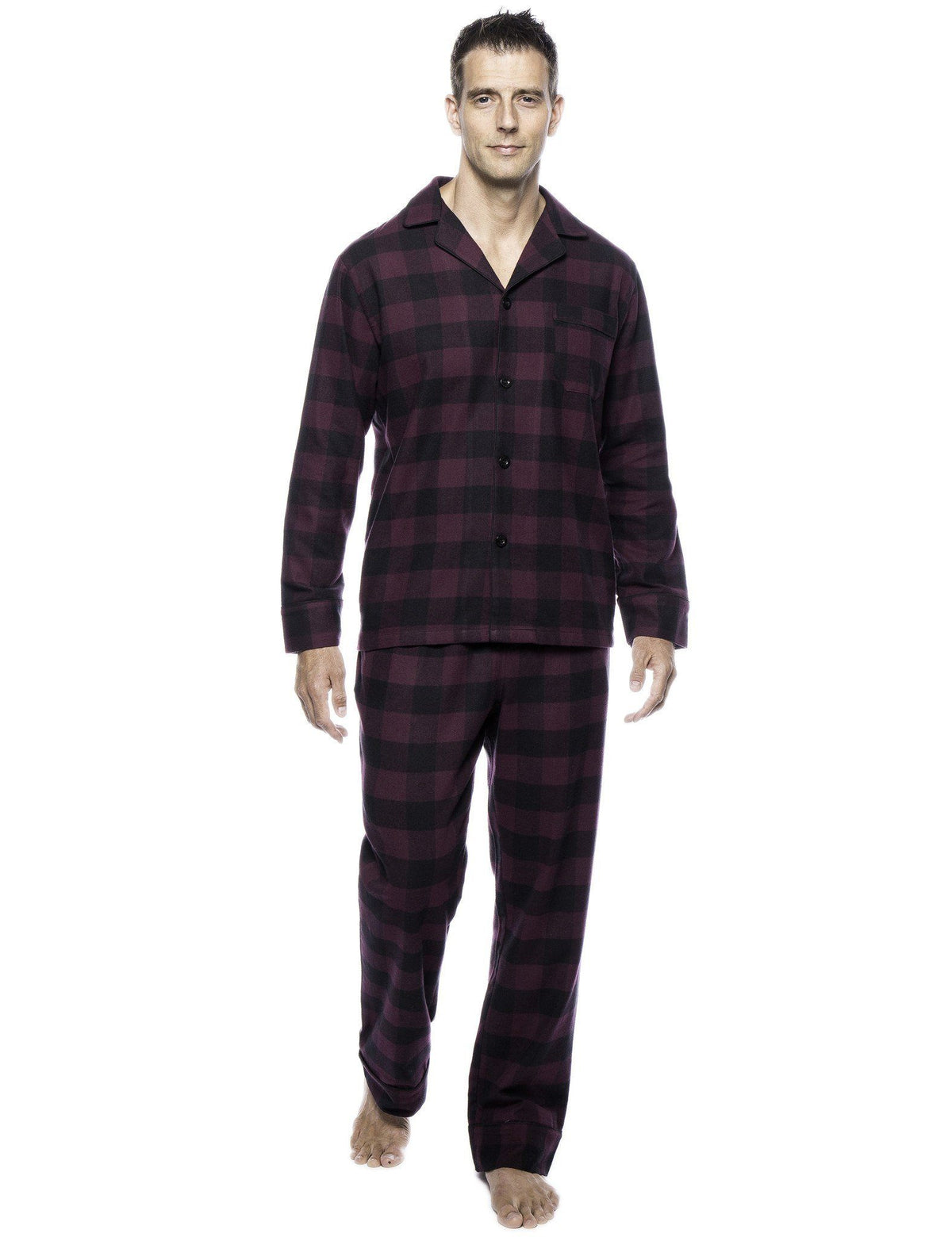 Men's Premium 100% Cotton Flannel Pajama Sleepwear Set pajama-sets La Vie Bien Men's Premium 100% Cotton Flannel Pajama Sleepwear Set