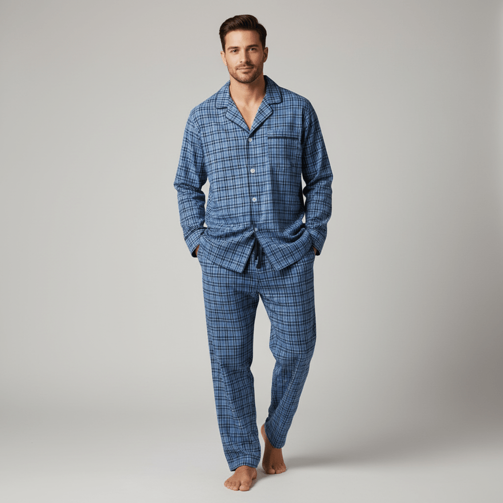 Men's Premium 100% Cotton Woven Pajama Sleepwear Set pajama-sets La Vie Bien Men's Premium 100% Cotton Woven Pajama Sleepwear Set