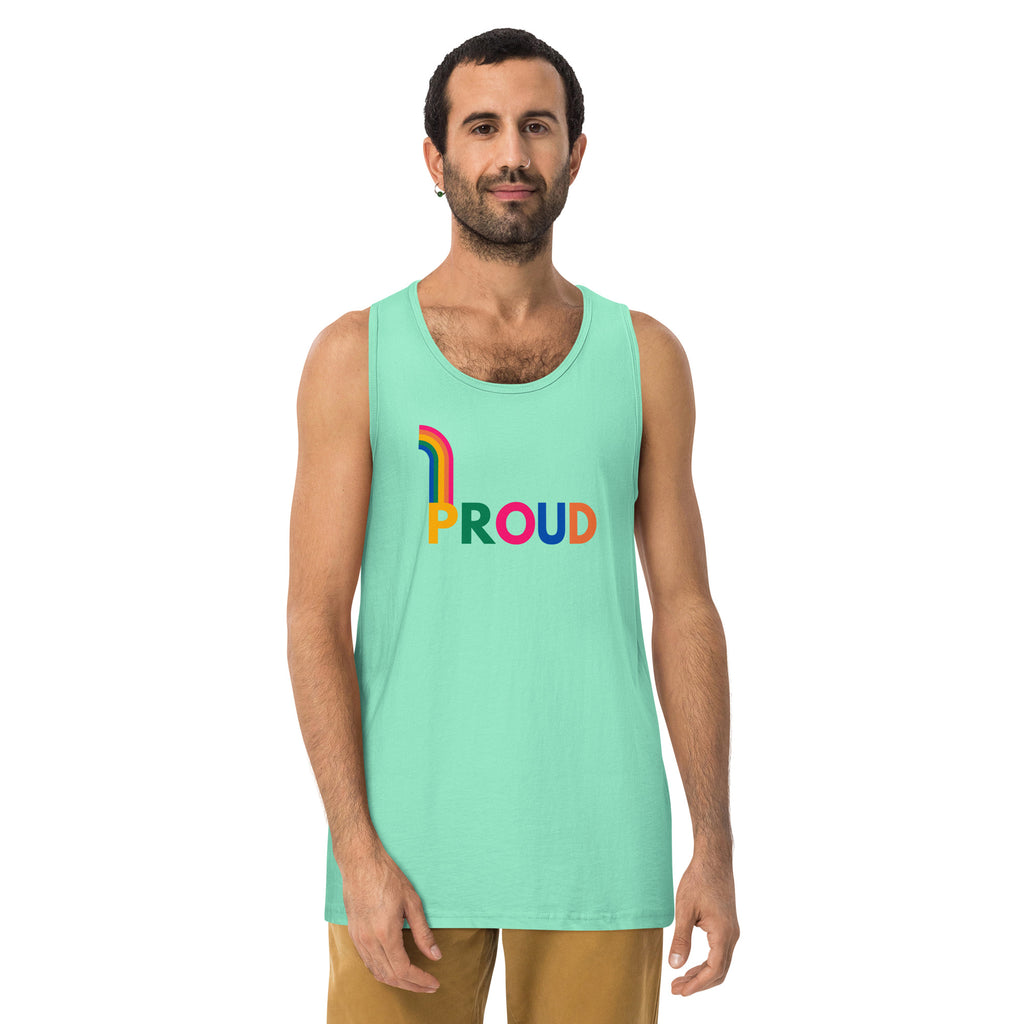 Men’s premium PROUD rainbow tank top