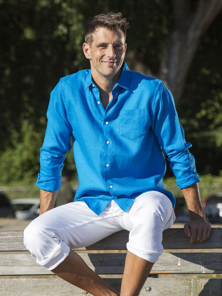 Men's Regular Fit Long Sleeve 100% Linen Shirt button-down-shirts La Vie Bien Men's Regular Fit Long Sleeve 100% Linen Shirt