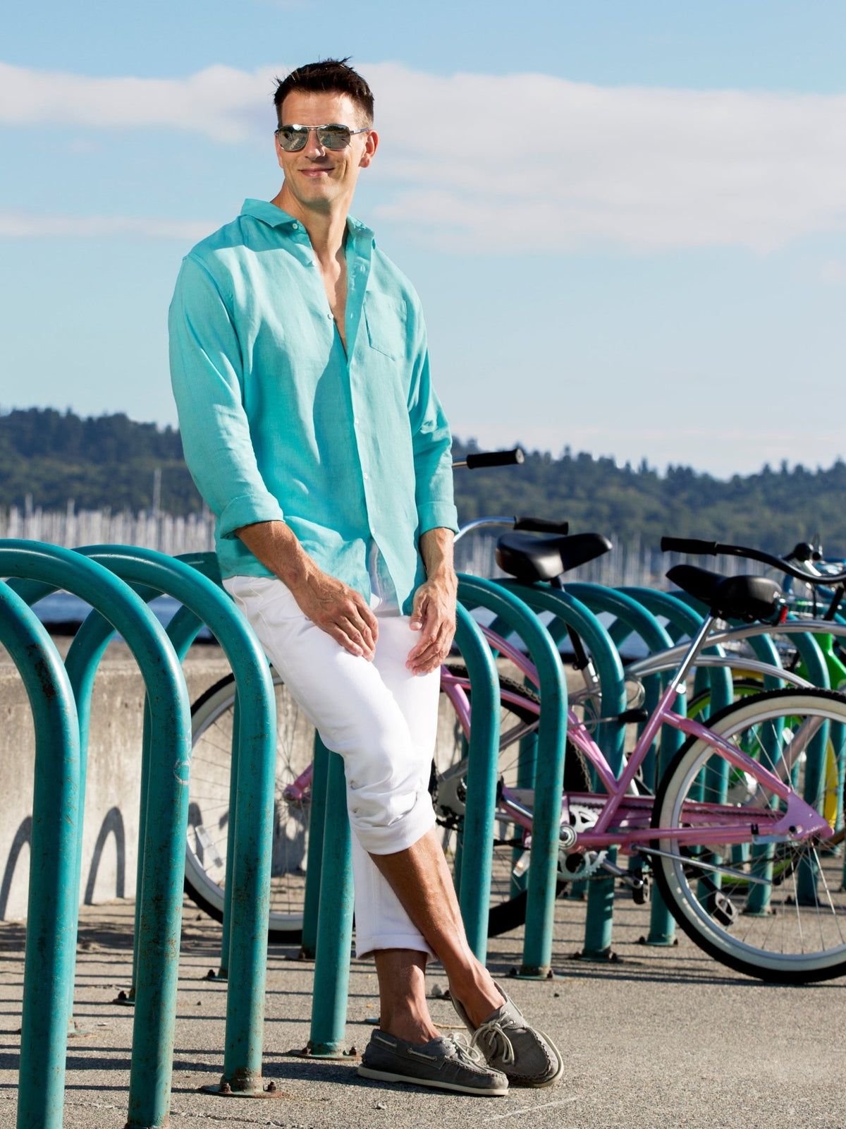 Men's Regular Fit Long Sleeve 100% Linen Shirt button-down-shirts La Vie Bien Men's Regular Fit Long Sleeve 100% Linen Shirt