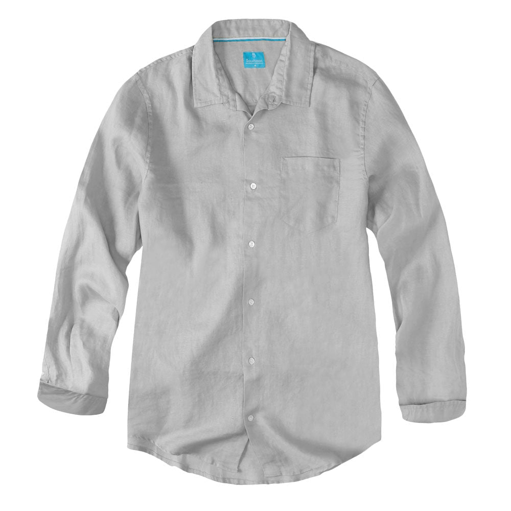 Men's Regular Fit Long Sleeve 100% Linen Shirt button-down-shirts La Vie Bien Men's Regular Fit Long Sleeve 100% Linen Shirt