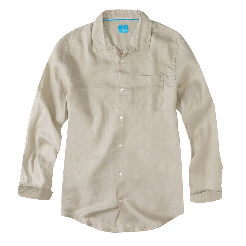 Men's Regular Fit Long Sleeve 100% Linen Shirt button-down-shirts La Vie Bien Men's Regular Fit Long Sleeve 100% Linen Shirt