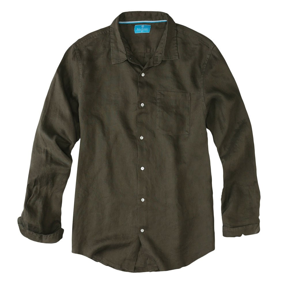 Men's Regular Fit Long Sleeve 100% Linen Shirt button-down-shirts La Vie Bien Men's Regular Fit Long Sleeve 100% Linen Shirt