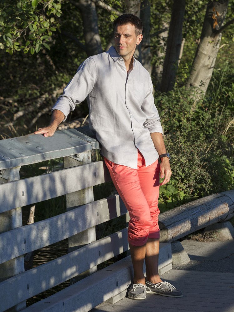 Men's Regular Fit Long Sleeve 100% Linen Shirt button-down-shirts La Vie Bien Men's Regular Fit Long Sleeve 100% Linen Shirt