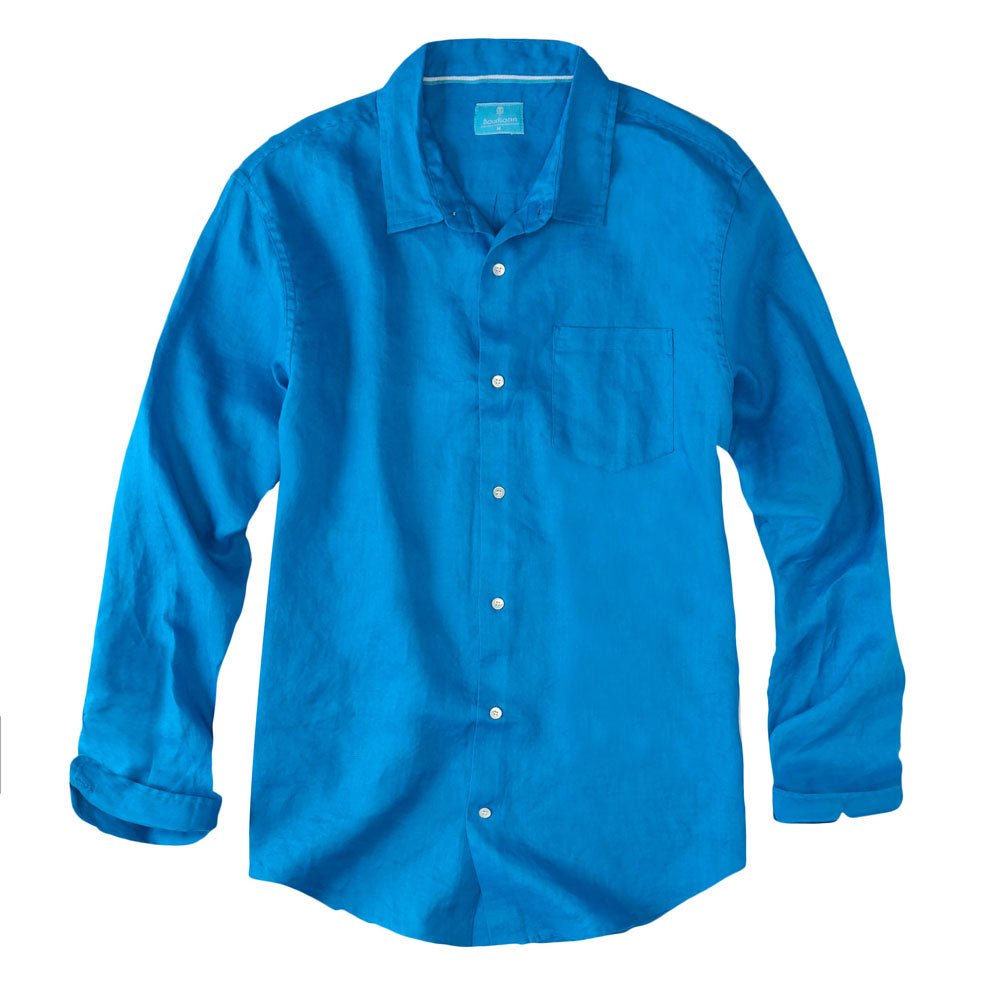 Men's Regular Fit Long Sleeve 100% Linen Shirt button-down-shirts La Vie Bien Men's Regular Fit Long Sleeve 100% Linen Shirt