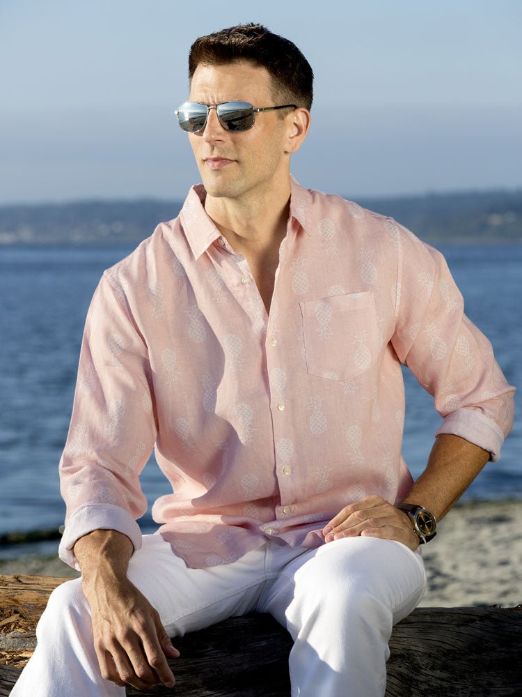 Men's Regular Fit Long Sleeve 100% Linen Shirt button-down-shirts La Vie Bien Men's Regular Fit Long Sleeve 100% Linen Shirt
