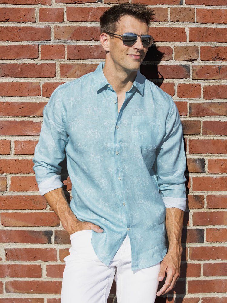 Men's Regular Fit Long Sleeve 100% Linen Shirt button-down-shirts La Vie Bien Men's Regular Fit Long Sleeve 100% Linen Shirt