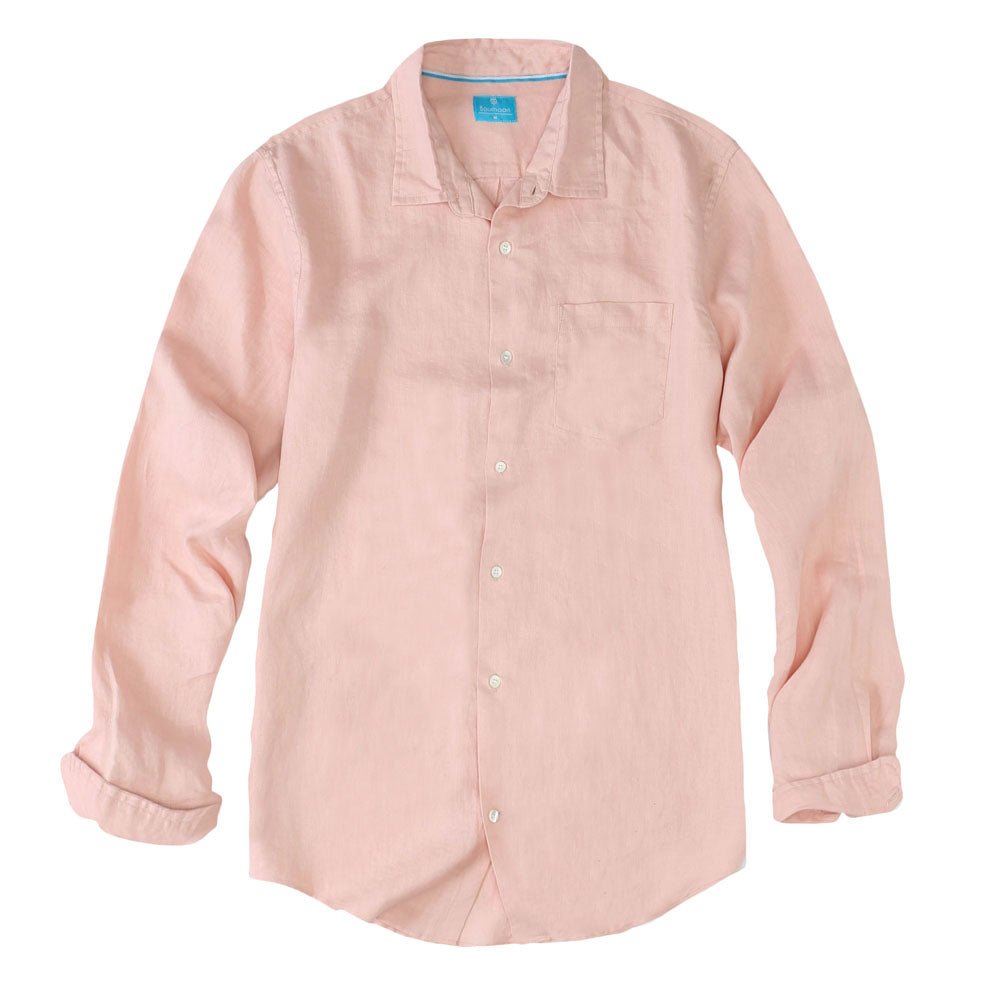 Men's Regular Fit Long Sleeve 100% Linen Shirt button-down-shirts La Vie Bien Men's Regular Fit Long Sleeve 100% Linen Shirt
