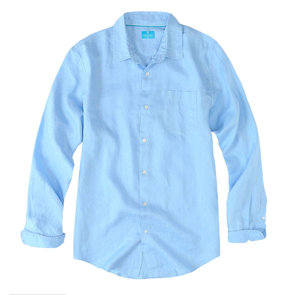 Men's Regular Fit Long Sleeve 100% Linen Shirt button-down-shirts La Vie Bien Men's Regular Fit Long Sleeve 100% Linen Shirt