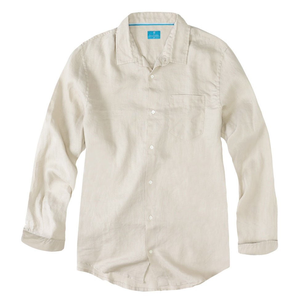 Men's Regular Fit Long Sleeve 100% Linen Shirt button-down-shirts La Vie Bien Men's Regular Fit Long Sleeve 100% Linen Shirt