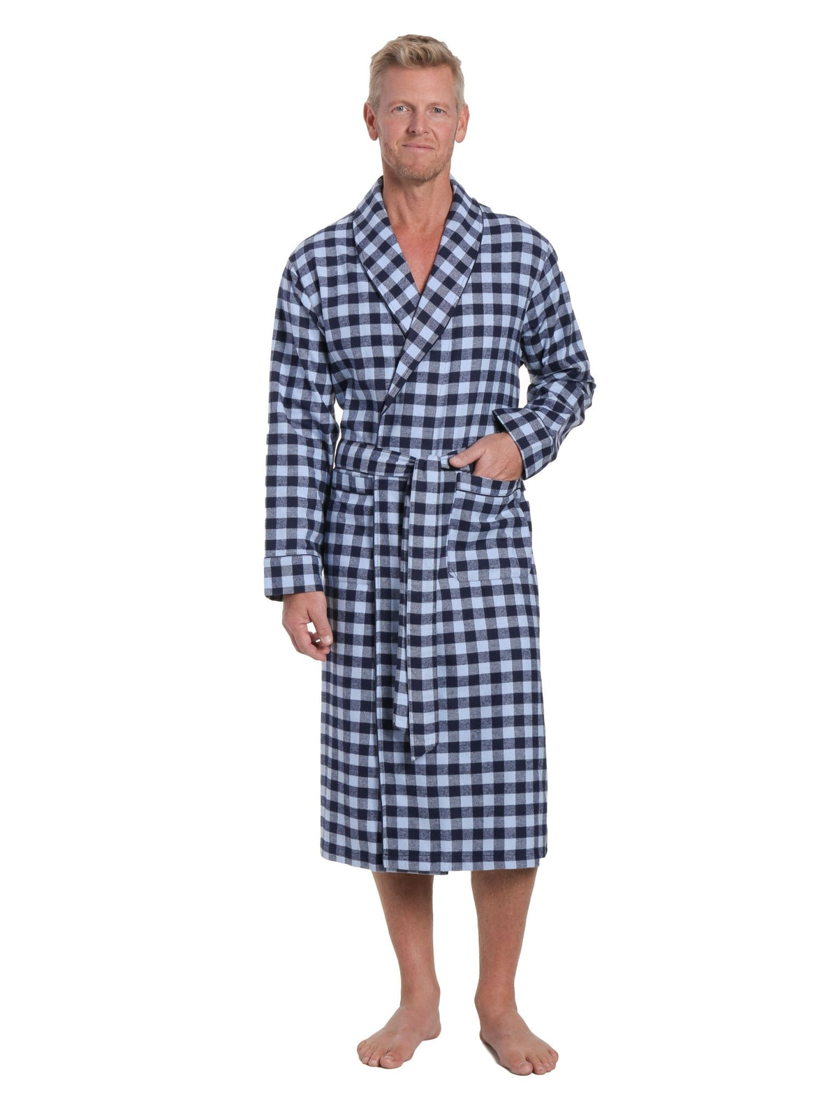 Mens Robe - Premium 100% Cotton Flannel Robe bathrobes La Vie Bien Mens Robe - Premium 100% Cotton Flannel Robe