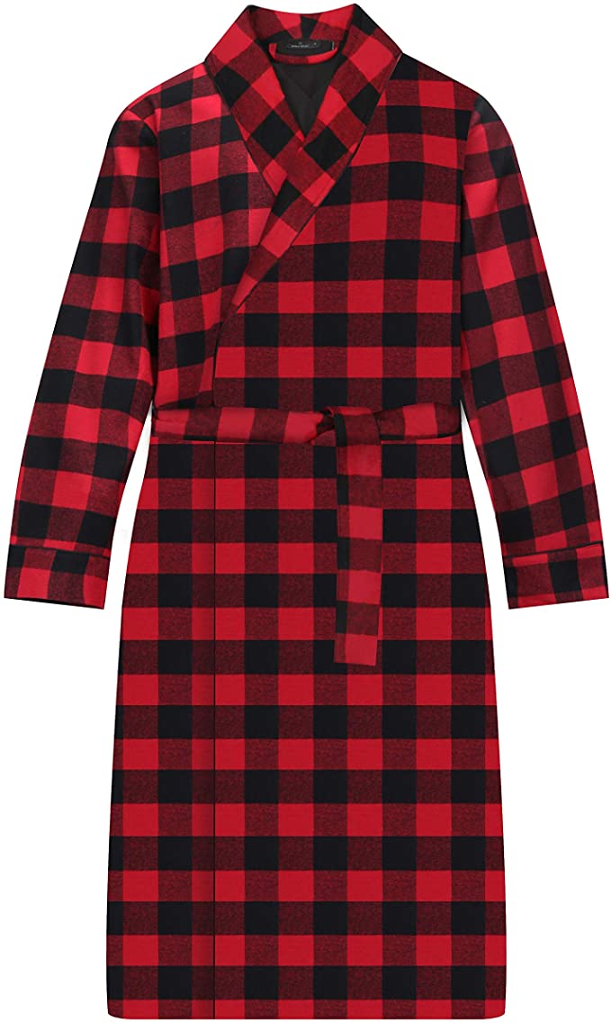 Mens Robe - Premium 100% Cotton Flannel Robe bathrobes La Vie Bien Mens Robe - Premium 100% Cotton Flannel Robe