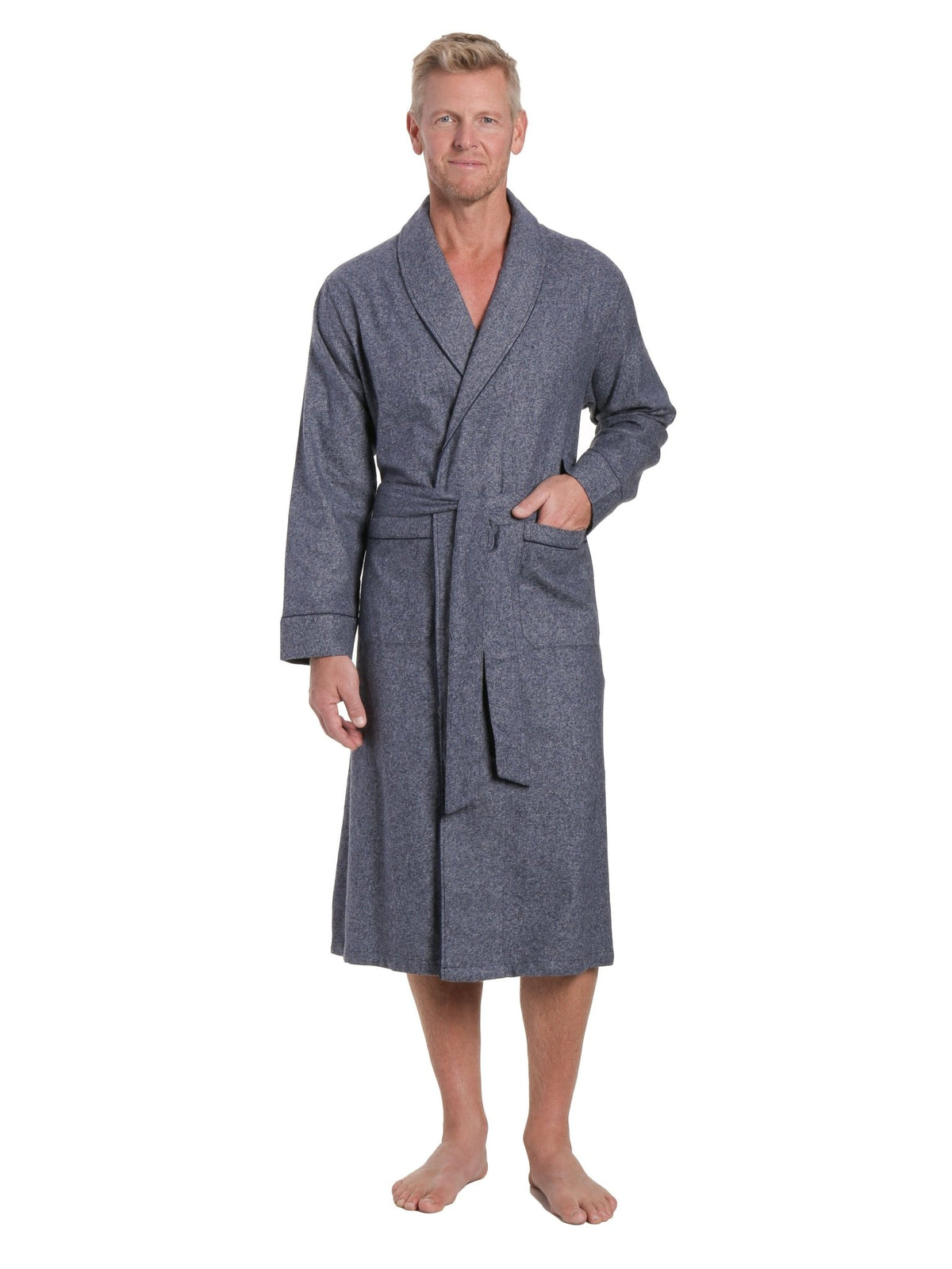Mens Robe - Premium 100% Cotton Flannel Robe bathrobes La Vie Bien Mens Robe - Premium 100% Cotton Flannel Robe