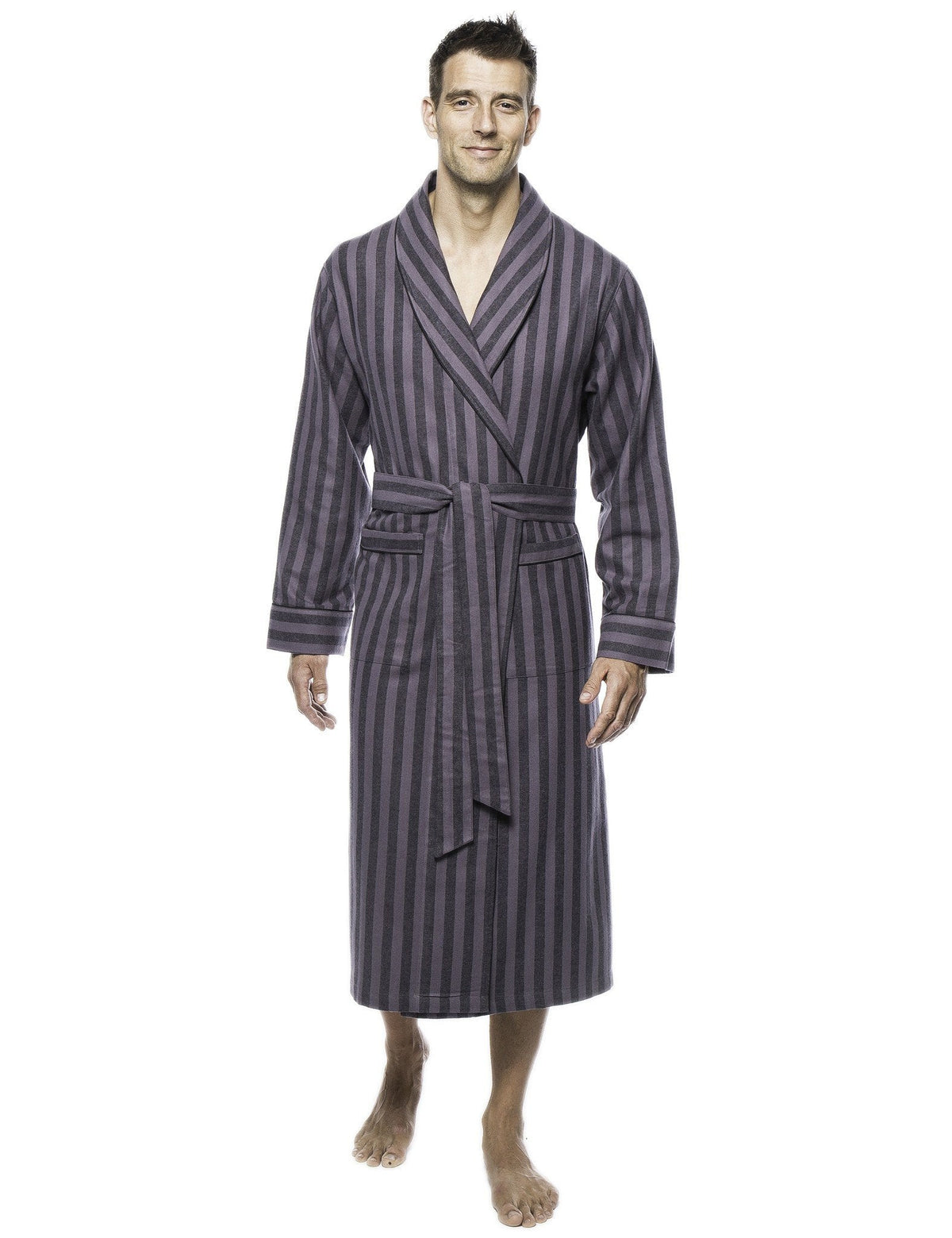Mens Robe - Premium 100% Cotton Flannel Robe bathrobes La Vie Bien Mens Robe - Premium 100% Cotton Flannel Robe
