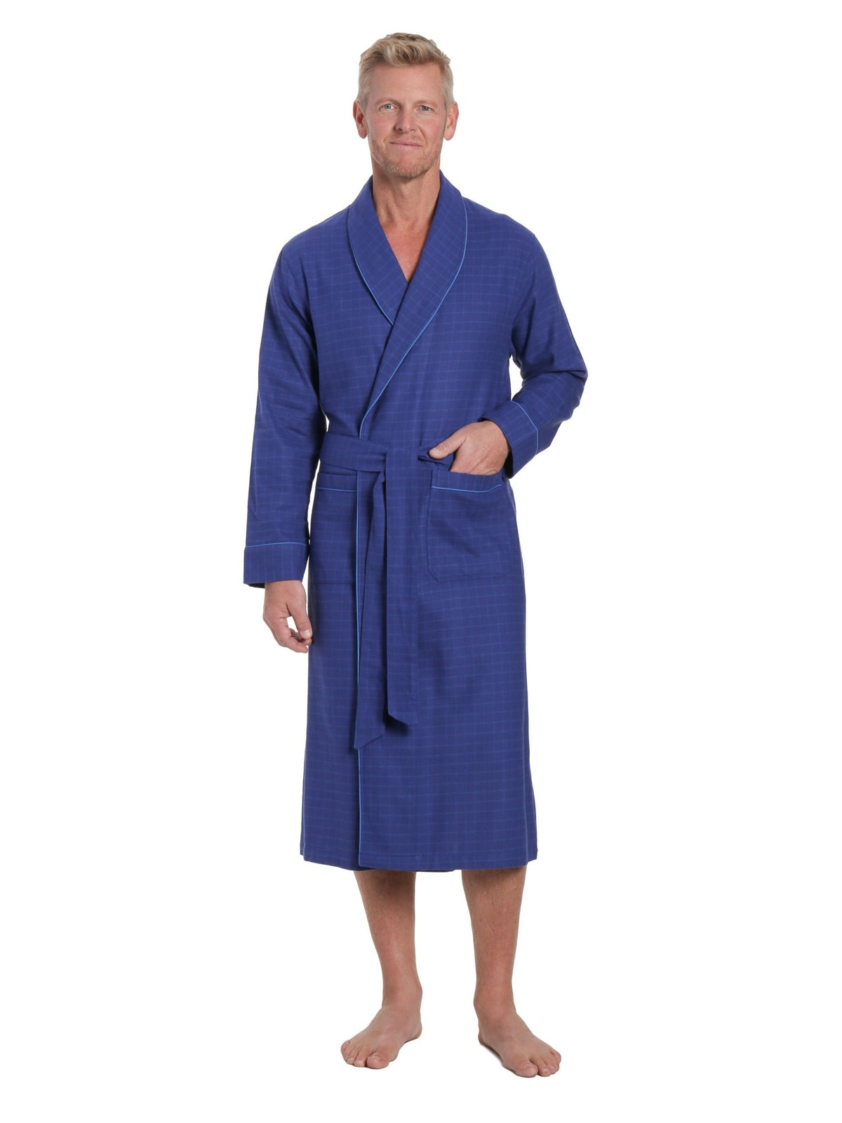 Mens Robe - Premium 100% Cotton Flannel Robe bathrobes La Vie Bien Mens Robe - Premium 100% Cotton Flannel Robe