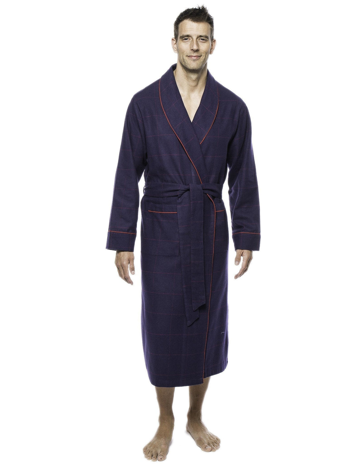 Mens Robe - Premium 100% Cotton Flannel Robe bathrobes La Vie Bien Mens Robe - Premium 100% Cotton Flannel Robe