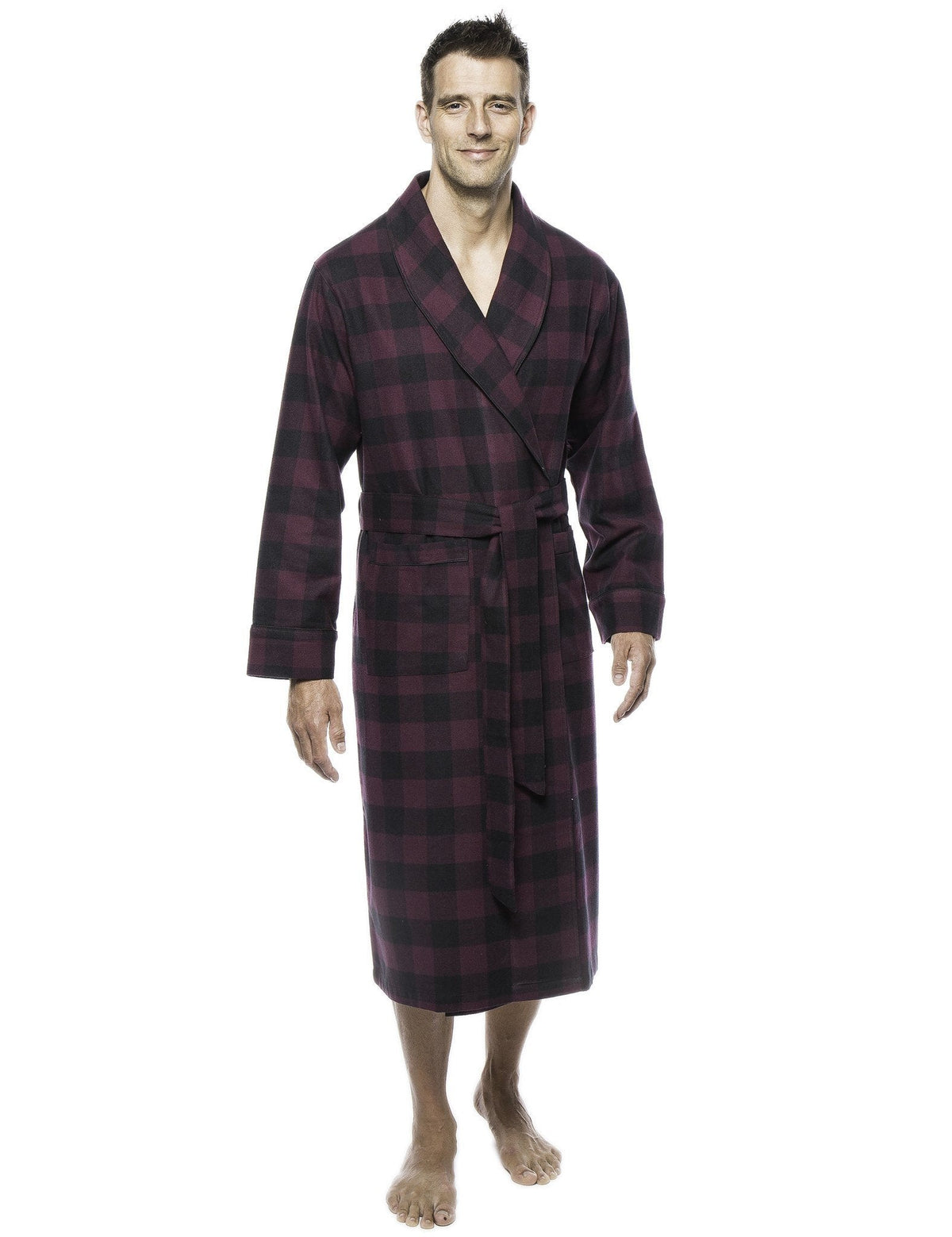Mens Robe - Premium 100% Cotton Flannel Robe bathrobes La Vie Bien Mens Robe - Premium 100% Cotton Flannel Robe