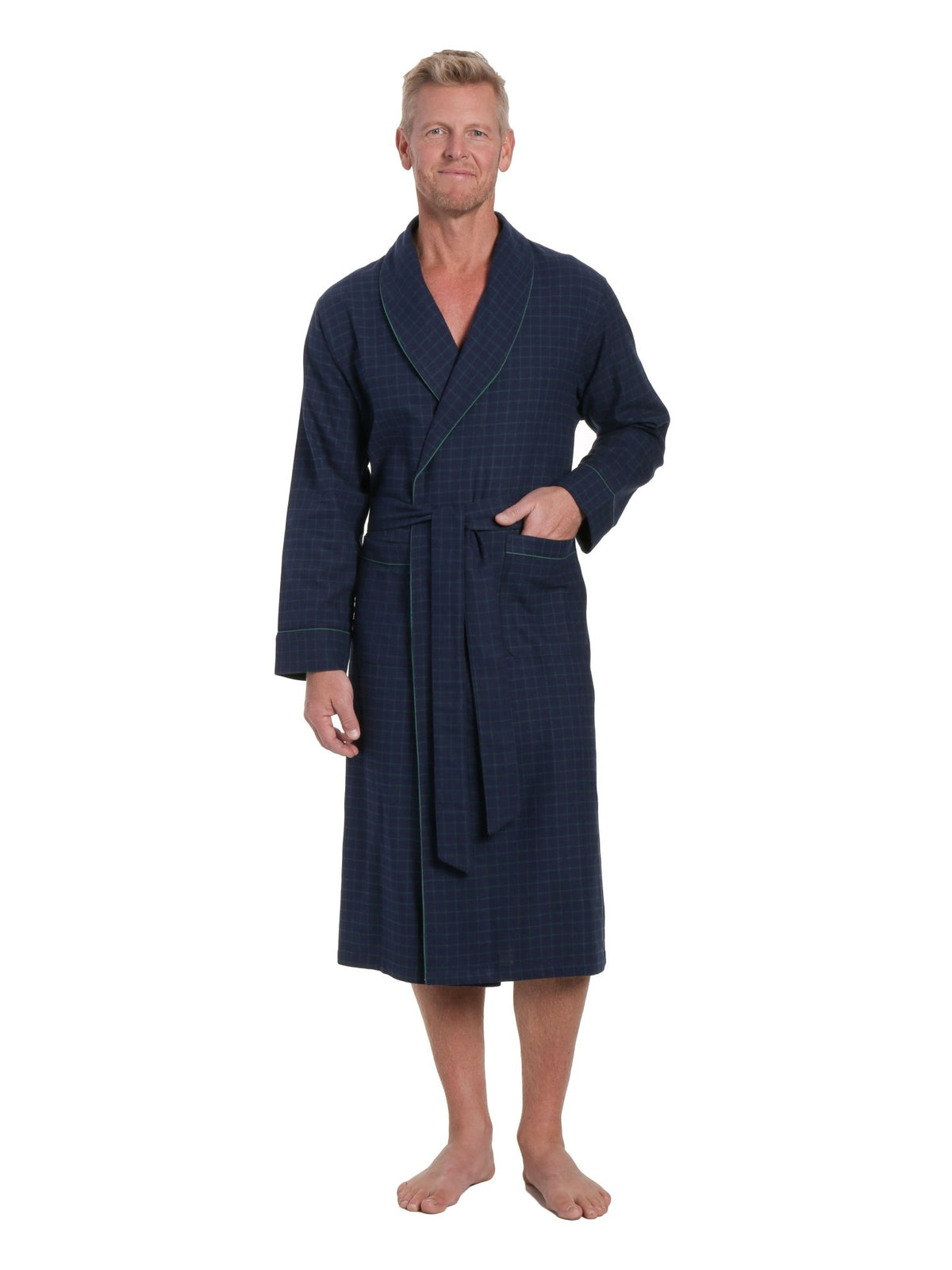 Mens Robe - Premium 100% Cotton Flannel Robe bathrobes La Vie Bien Mens Robe - Premium 100% Cotton Flannel Robe