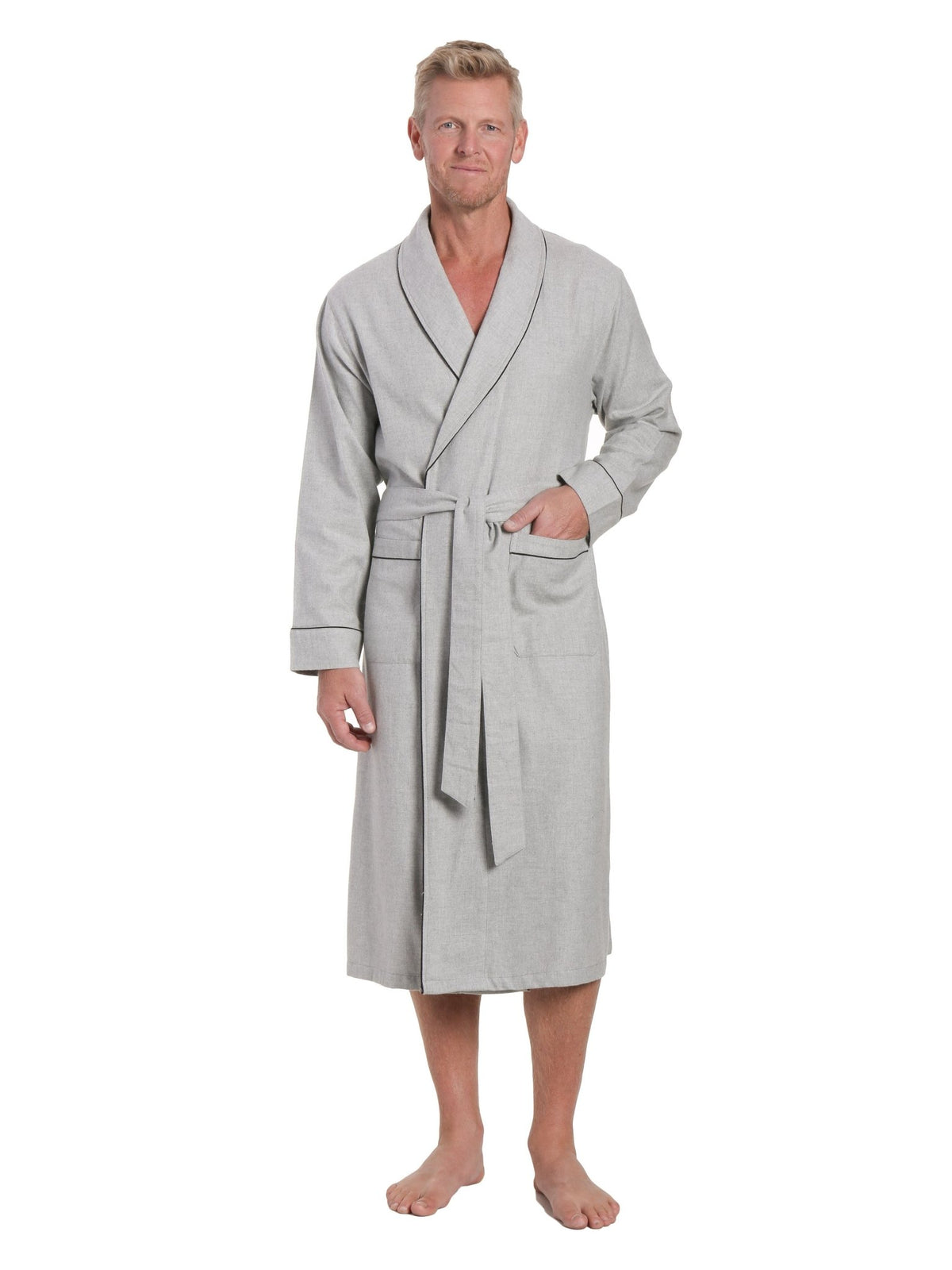 Mens Robe - Premium 100% Cotton Flannel Robe bathrobes La Vie Bien Mens Robe - Premium 100% Cotton Flannel Robe