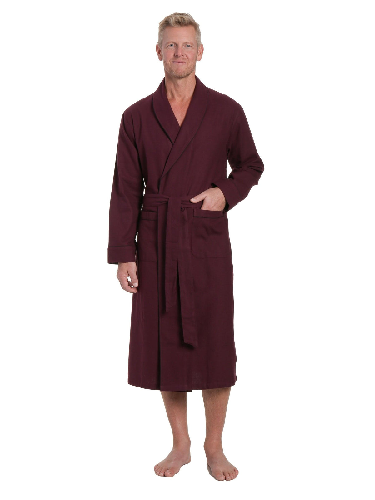 Mens Robe - Premium 100% Cotton Flannel Robe bathrobes La Vie Bien Mens Robe - Premium 100% Cotton Flannel Robe