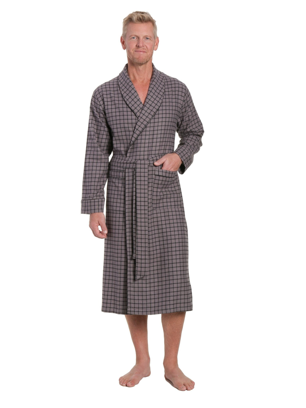 Mens Robe - Premium 100% Cotton Flannel Robe bathrobes La Vie Bien Mens Robe - Premium 100% Cotton Flannel Robe