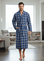 Mens Robe - Premium 100% Cotton Flannel Robe bathrobes La Vie Bien Mens Robe - Premium 100% Cotton Flannel Robe