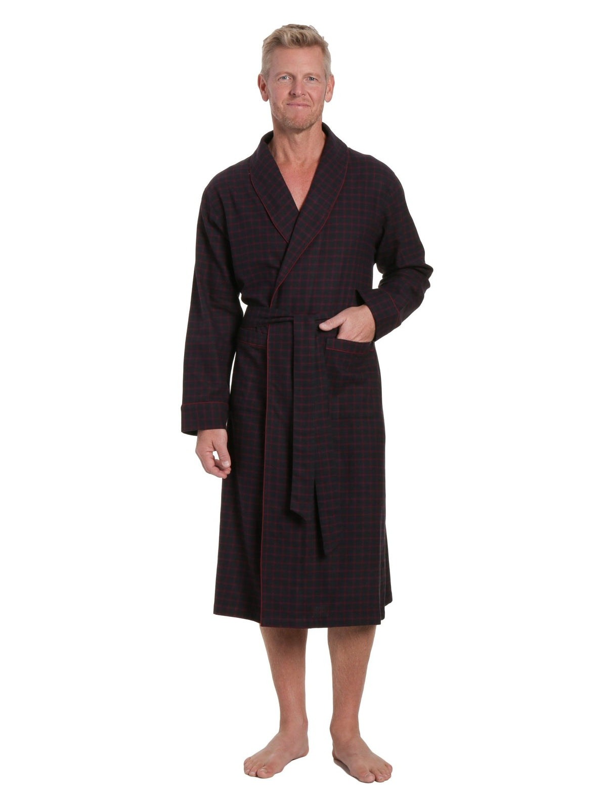 Mens Robe - Premium 100% Cotton Flannel Robe bathrobes La Vie Bien Mens Robe - Premium 100% Cotton Flannel Robe