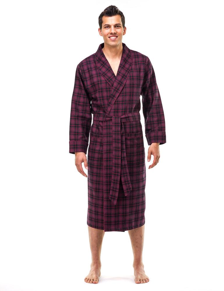 Mens Robe - Premium 100% Cotton Flannel Robe bathrobes La Vie Bien Mens Robe - Premium 100% Cotton Flannel Robe