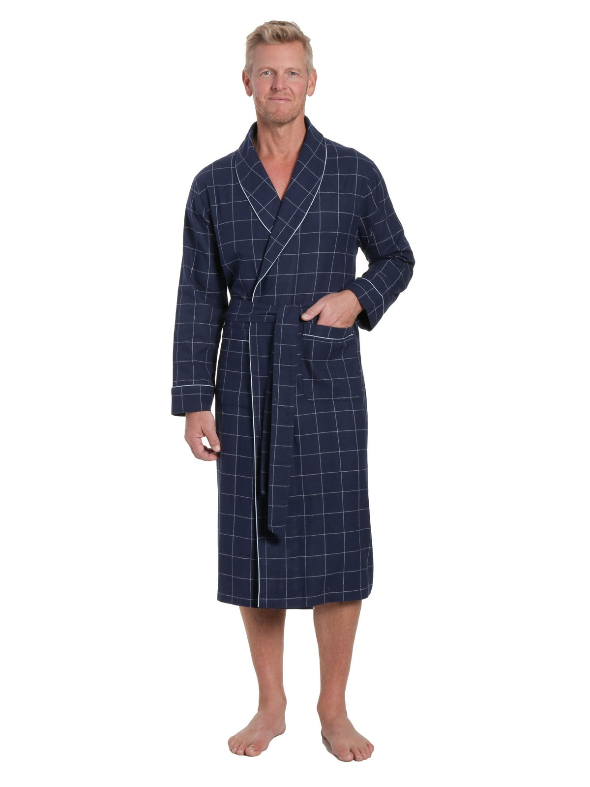 Mens Robe - Premium 100% Cotton Flannel Robe bathrobes La Vie Bien Mens Robe - Premium 100% Cotton Flannel Robe